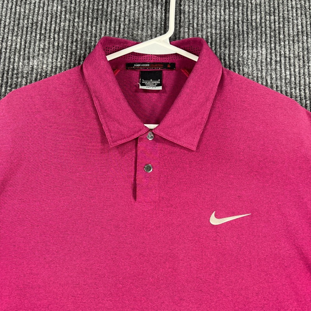Nike Tiger Woods Polo Shirt Mens Large Purple Short Sleeve Golf Outdoor Casual - Picture 3 of 12